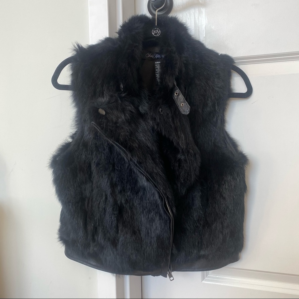Saks Fifth Ave Rabbit Fur Vest- S